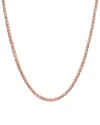 Genevive Rose Gold Vermeil Cz Tennis Necklace