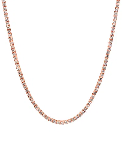 Genevive Rose Gold Vermeil Cz Tennis Necklace