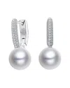 Genevive Silver 10mm Shell Pearl Earrings