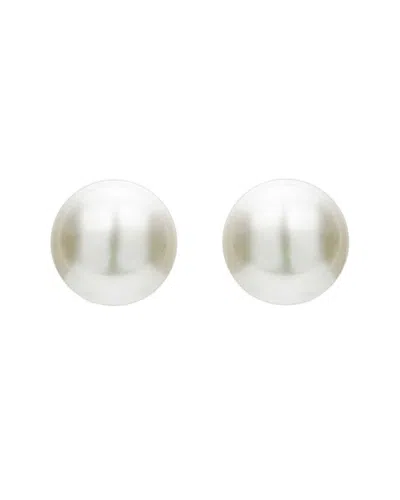 Genevive Silver 9mm Pearl Studs In Gold