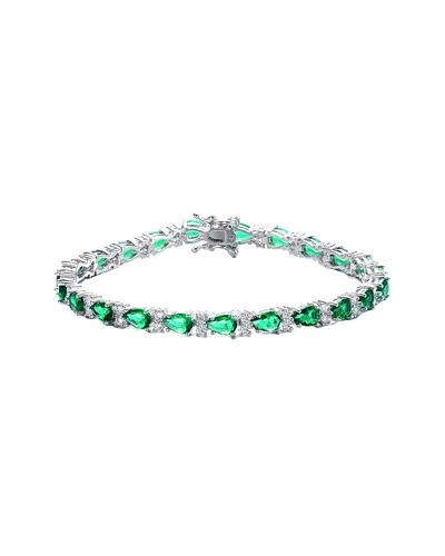 Genevive Silver Bracelet In Green