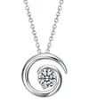 Genevive Silver Circle Pendant In Metallic