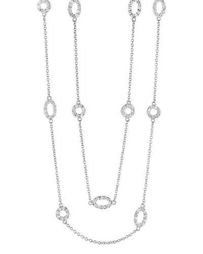 Genevive Silver Cz 36in Necklace