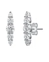 Genevive Silver Cz 5-stone Linear Journey Earrings