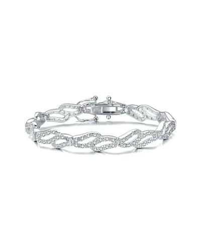 Genevive Silver Cz Bracelet In Metallic