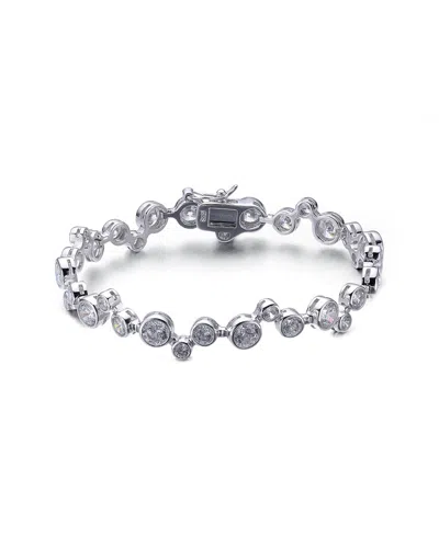 Genevive Silver Cz Bracelet In Metallic