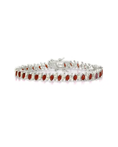 Genevive Silver Cz Bracelet In Metallic