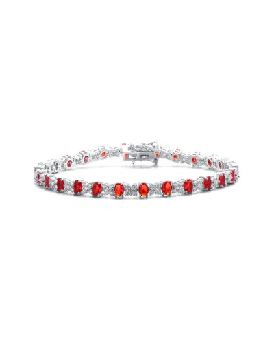 Genevive Silver Cz Bracelet In Metallic