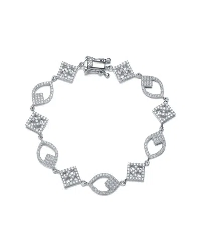 Genevive Silver Cz Bracelet In White