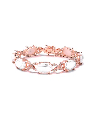 Genevive Silver Cz Bracelet In Gold