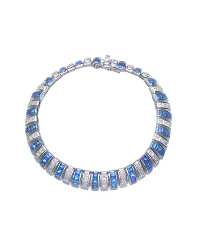 Genevive Silver Cz Bracelet In Transparent