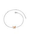 Genevive Silver Cz Butterfly Charm Ankle Bracelet