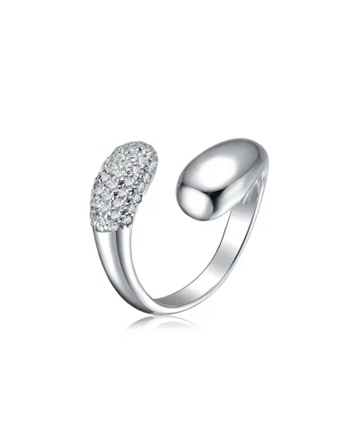 GENEVIVE GENEVIVE SILVER CZ BYPASS RING