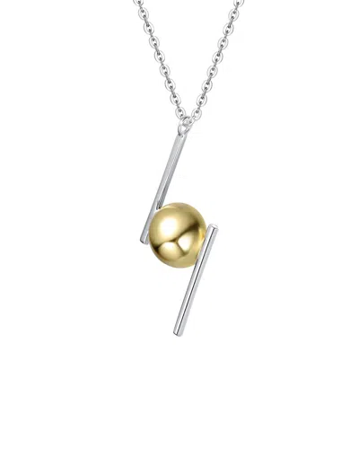 Genevive Silver Cz Chain Necklace In Gold