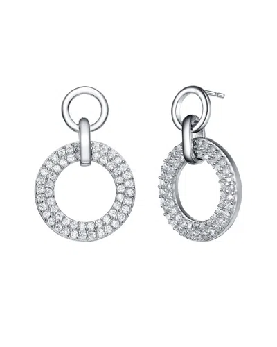 Genevive Silver Cz Circle Earrings