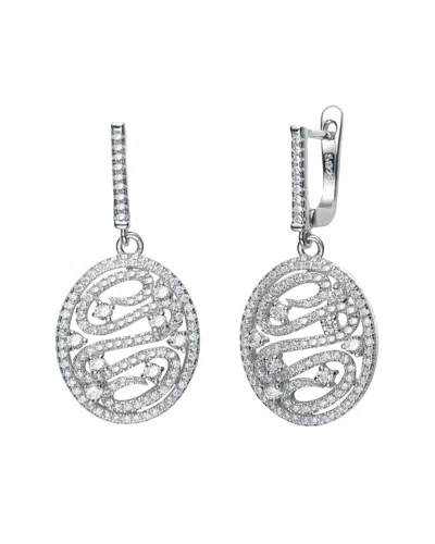 Genevive Silver Cz Clip-on Earrings