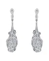 Genevive Silver Cz Cluster Drop Earrings