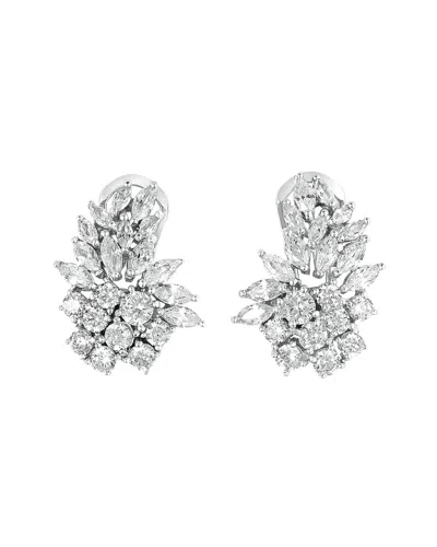 Genevive Silver Cz Cluster Earrings