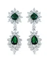 Genevive Silver Cz Dangle Earrings