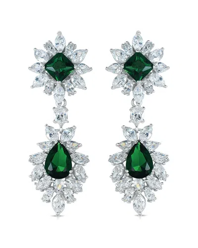 Genevive Silver Cz Dangle Earrings