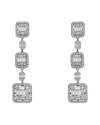 Genevive Silver Cz Drop Earrings In Metallic