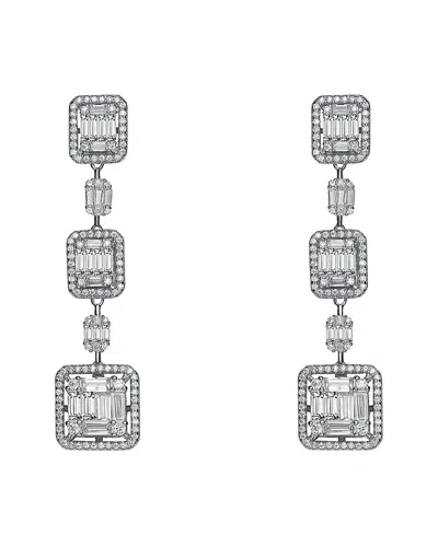 Genevive Silver Cz Drop Earrings In Metallic