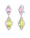 Genevive Silver Cz Drop Earrings