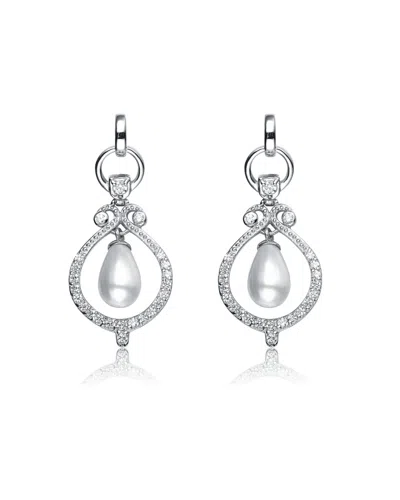 Genevive Silver Cz Drop Earrings