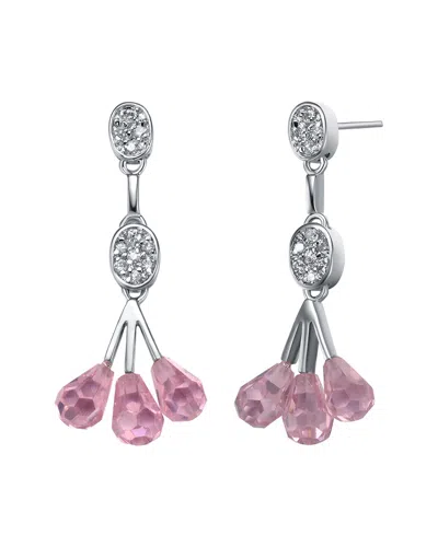 Genevive Silver Cz Drop Earrings