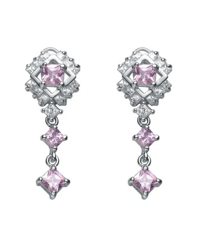 Genevive Silver Cz Drop Earrings