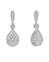 Genevive Silver Cz Drop Earrings