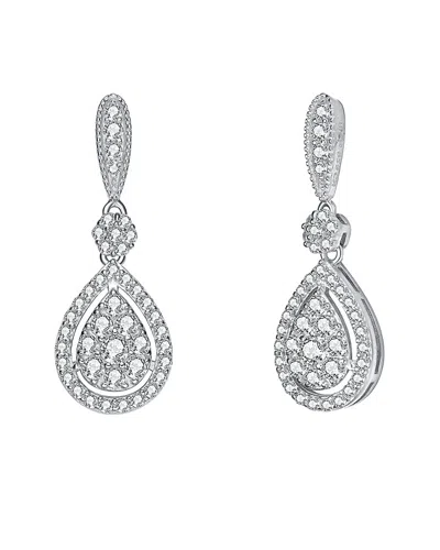 Genevive Silver Cz Drop Earrings