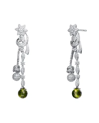 Genevive Silver Cz Drop Earrings