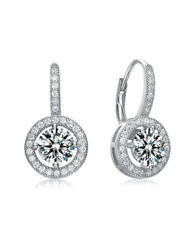 Genevive Silver Cz Drop Earrings