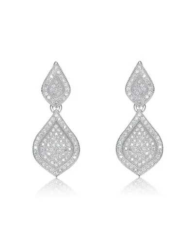 Genevive Silver Cz Drop Earrings