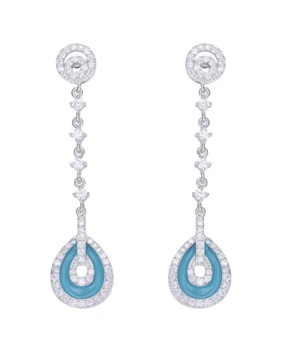 Genevive Silver Cz Drop Earrings