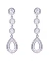 Genevive Silver Cz Drop Earrings