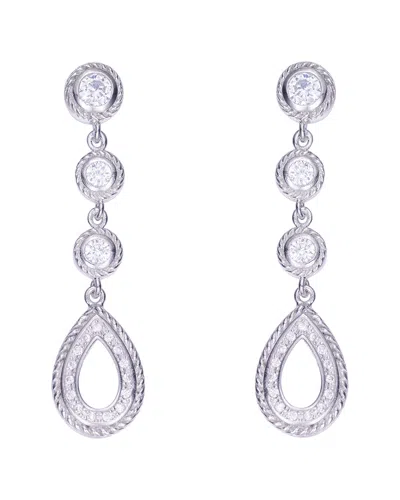Genevive Silver Cz Drop Earrings