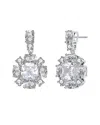 Genevive Silver Cz Drop Earrings