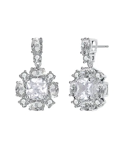 Genevive Silver Cz Drop Earrings