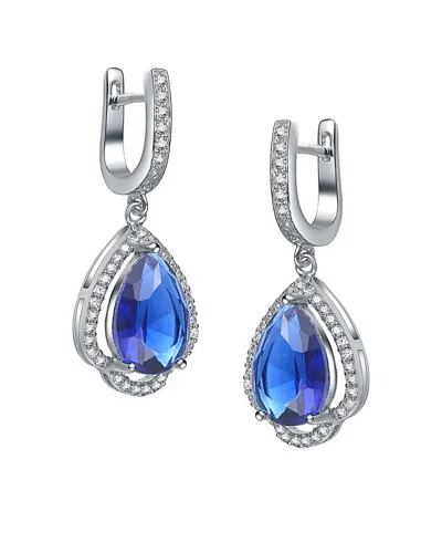 Genevive Silver Cz Drop Earrings