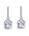 Genevive Silver Cz Drop Earrings