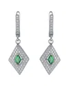 Genevive Silver Cz Drop Earrings
