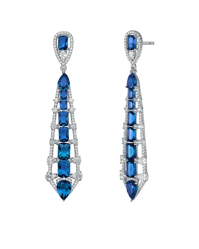 Genevive Silver Cz Drop Earrings