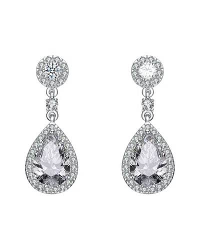 Genevive Silver Cz Drop Earrings