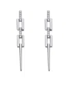 Genevive Silver Cz Drop Earrings