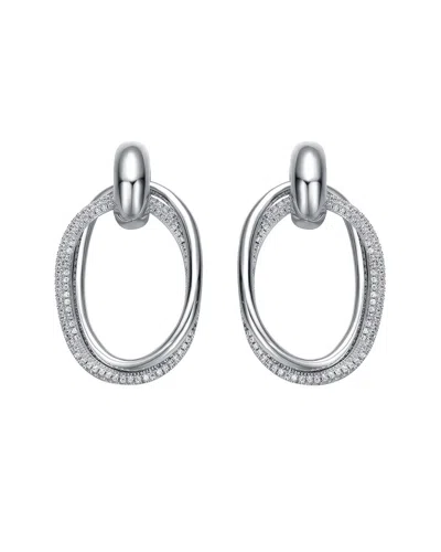Genevive Silver Cz Drop Earrings