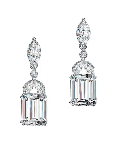Genevive Silver Cz Drop Earrings