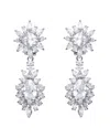 Genevive Silver Cz Drop Earrings