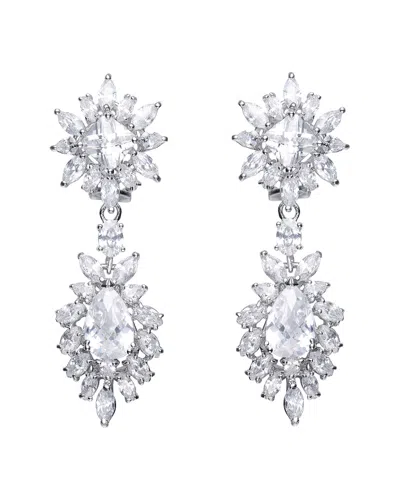 Genevive Silver Cz Drop Earrings